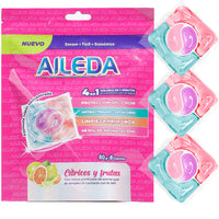 AILEDA 3袋 柑橘+樱花+小苍兰百合 洗衣凝珠 三色三腔洗衣凝珠 4 效合一洁净留香抑菌护色浓缩洗衣液珠 24颗