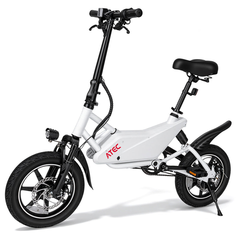 ATEC 超轻折叠电动自行车 350W 无刷电机 36V 锂电代步电助力车 城市通勤迷你小型电动车