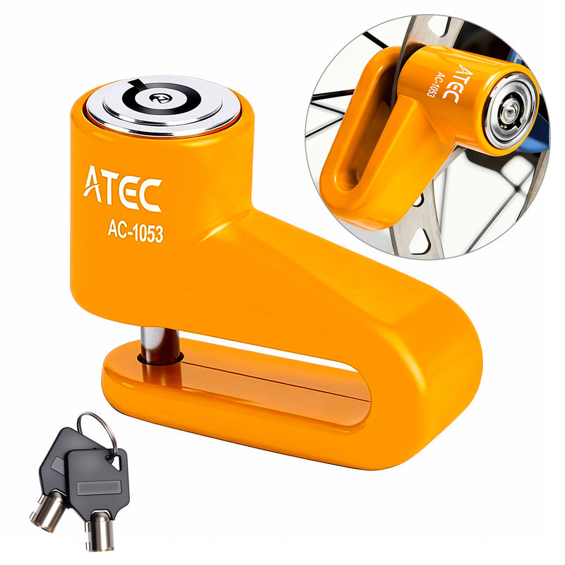 ATEC AC-1053 摩托车碟刹锁 加厚 8mm 锁芯防水防锈防盗锁 电动车踏板车通用刹车盘锁
