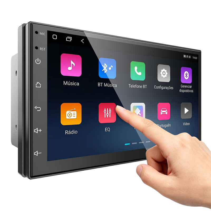 7 英寸 IPS 车载多媒体导航一体机 | 4 核 4G+64G，Android 14，无线 CarPlay/Android Auto，GPS 导航，5G WiFi 蓝牙 5.0，AHD 倒车影像，DVR 行车记录
