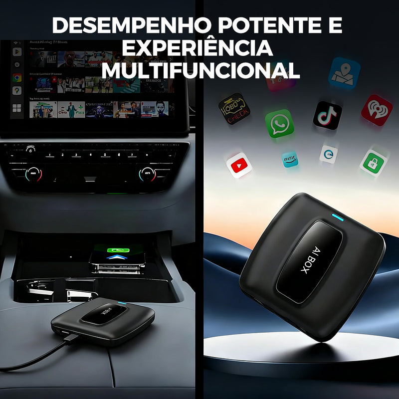 Android AI Box 智能车载盒子 | 八核 4G+64G，无线 CarPlay/Android Auto，Android 12 系统，5G WiFi 蓝牙 5.0，4G 全网通，支持 SIM/TF/Type-C，即插即用