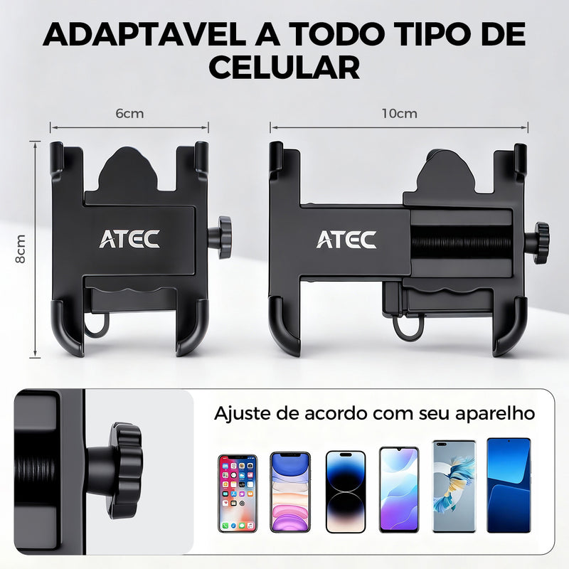 ATEC 摩托车手机支架 带 USB 快充 360° 可旋转电动车通用可调节导航固定架
