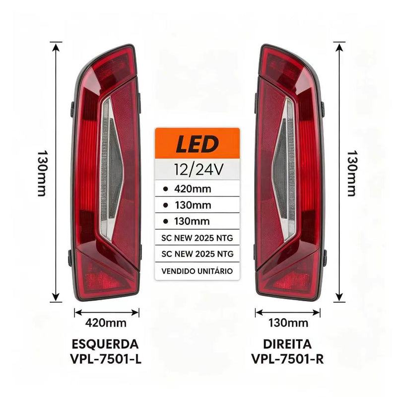TORQUEHAMMER VPL-7501 斯堪尼亚NTG卡车专用LED尾灯 12/24V通用 高亮LED 左右分体设计 原厂替换升级 防水防震 即插即用