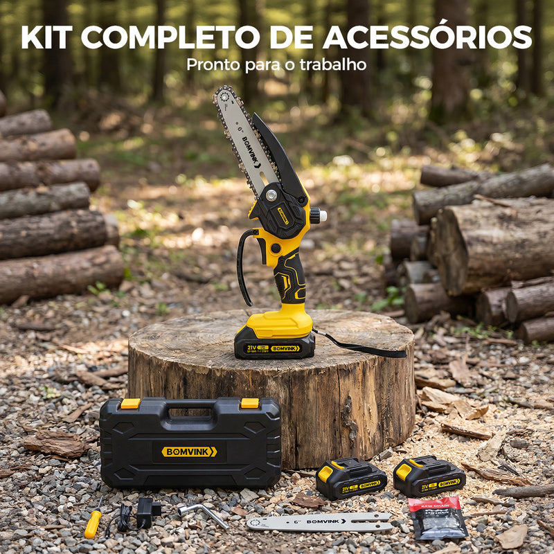 BOMVINK 6寸锂电单手小电锯 家用充电式电链锯 园林果树修枝伐木便携锯