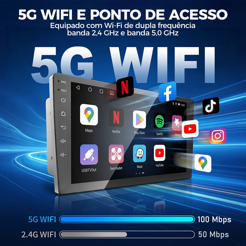 9 英寸 IPS 2.5D 车载多媒体导航一体机 VPL-1109/232 | 4 核 2G+32G，Android 14，无线 CarPlay/Android Auto，GPS 导航，5G WiFi 蓝牙 5.0，AHD 倒车影像，DVR 行车记录，ANATEL 认证
