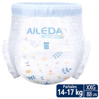 AILEDA 婴幼儿超薄透气拉拉裤 XXG 码 14-17kg 学步宝宝一体式干爽尿不湿 整箱 88 片