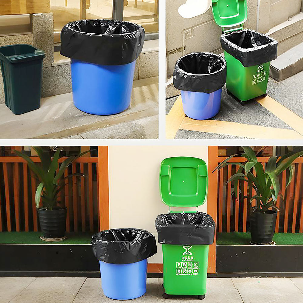 AILEDA 特大号平口加厚黑色垃圾袋 80×120cm 商用物业环卫 100L 大容量 PE 平口袋 单卷 10只