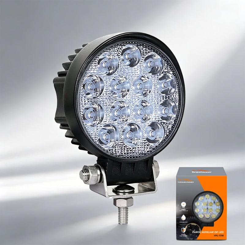 TORQUEHAMMER VPL-7318 2 件装 42W LED 辅助灯 5760LM 6000K 白光 IP67 防水防尘 10-60V 超宽电压 180° 可调角度 -40~+120℃ 极端耐温 越野/工程/船舶/应急救援/农场作业全能照明