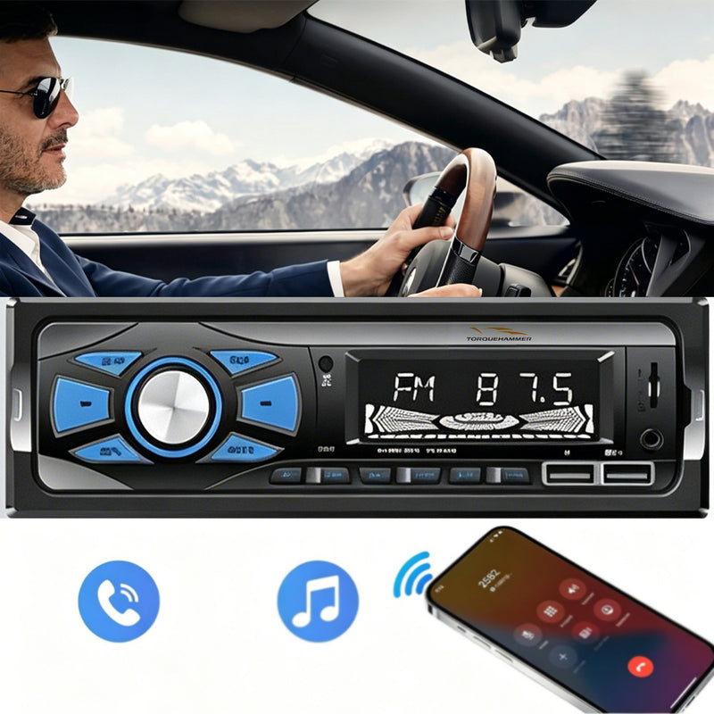 VPL-1513 车载立体声音响播放器 | 65W×4 高功率输出，蓝牙 5.0 免提通话，FM 收音，USB/AUX/TF 多音源输入，LED 显示屏，氛围灯与 APP 智能遥控，ANATEL 认证