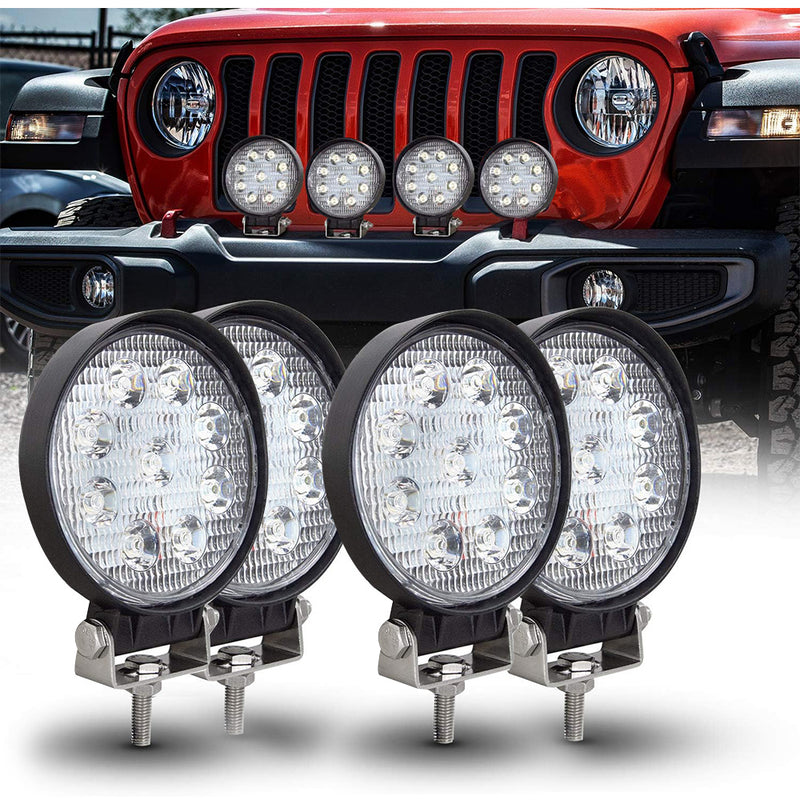TORQUEHAMMER VPL-7312 2 件装 27W LED 辅助灯 3030LM 6000K 白光 IP67 防水防尘 9-50V 宽电压 180° 可调角度 越野/工程/船舶/应急救援/农场作业多场景适用