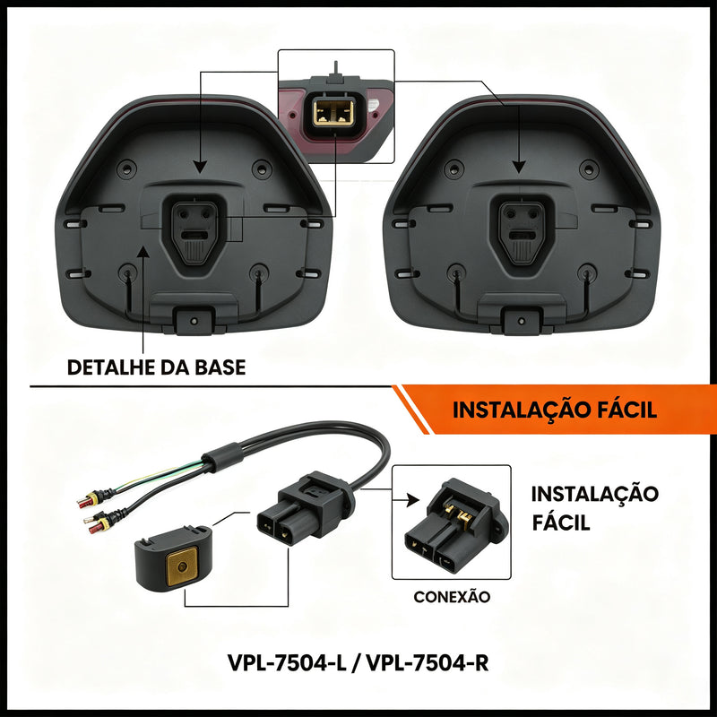 TORQUEHAMMER VPL-7504 挂车专用 LED 尾灯总成 左右分体设计 24V 高亮LED 防水防震 560mm 加宽光带 即插即用 半挂车/拖车/货柜车通用