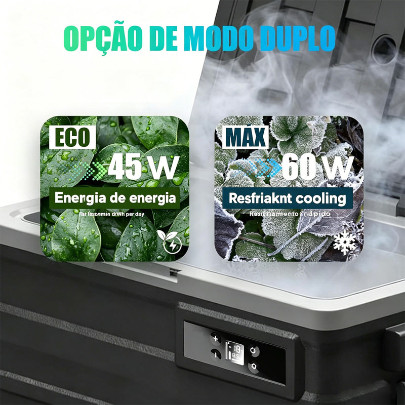 TORQUEHAMMER ZCAMP 46L 车载压缩机冰箱 -20℃~20℃ 手机APP智能控制 ECO/MAX双模式 15分钟急速制冷 可折叠手柄+滑轮 低噪音 车家两用 自驾露营钓鱼房车全场景适用