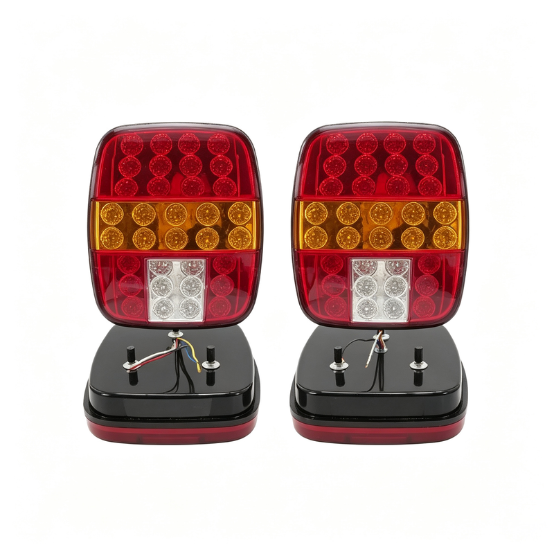 TORQUEHAMMER VPL-7507 大众卡车/通用货车 LED 尾灯总成 左右分体设计 12/24V 通用 四合一照明（刹车/位置/转向/倒车） IP65 防水抗振 即插即用 Marmitão 风格 190×155mm