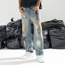 Ink-Splashed Denim Pants