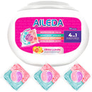 AILEDA 心形三腔洗衣凝珠 3 合 1/4 合 1 多香型浓缩留香洗衣珠 108颗，洗衣凝珠（3款混合）