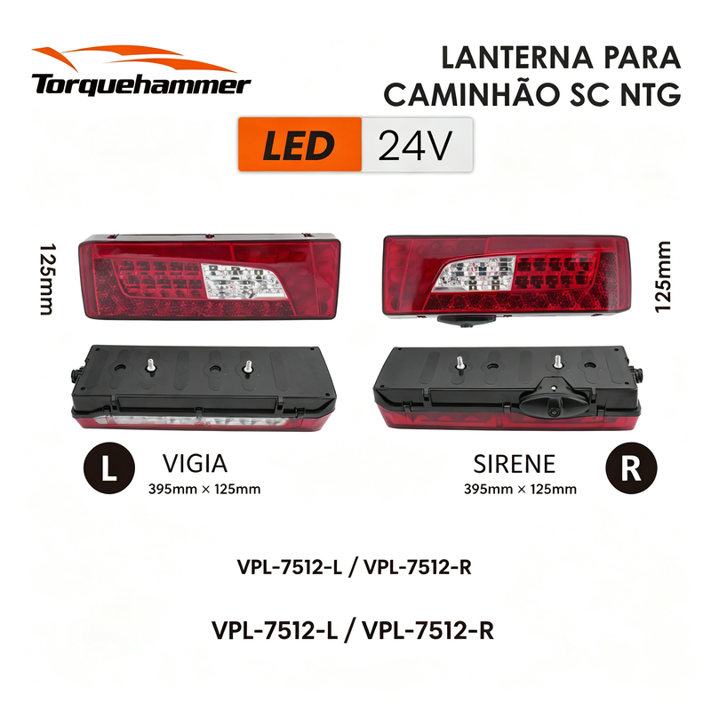 24V LED 斯堪尼亚 SC NTG 卡车后尾灯 三合一防水货车左右尾灯总成 VPL-7512