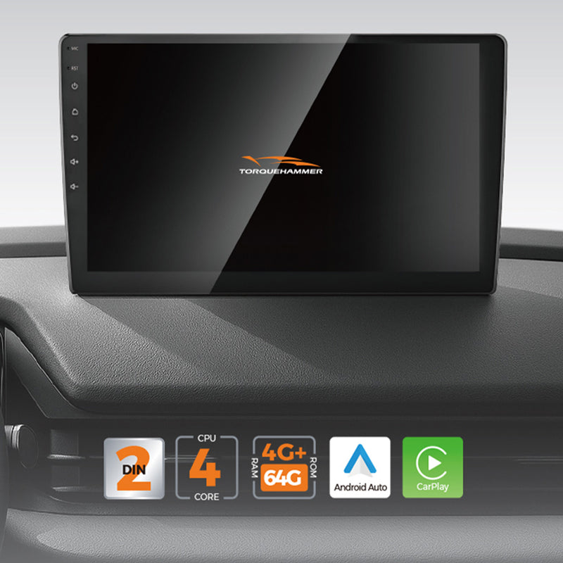 TORQUEHAMMER 10 寸 2DIN 通用车载大屏 四核 4+64G 安卓 14 车机 无线 CarPlay 中控导航一体机