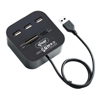 KNUP HB-T58 七合一 USB2.0 拓展 HUB 3 口 USB 分线器 + 四卡槽多功能读卡器一体扩展坞