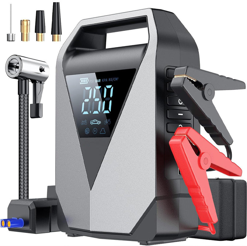 TORQUEHAMMER VPL-3705 8000mAh 无线汽车应急启动电源 12V 启动/无线充气泵二合一 3500A 峰值电流 支持 8.0L 柴油车 150PSI 高压充气 600 流明 LED 照明 10 重安全保护 四季全能应急工具