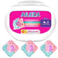 AILEDA 三腔四效水果香洗衣凝珠 三色分仓除菌除螨护色留香机洗洗衣珠 盒装 36 颗