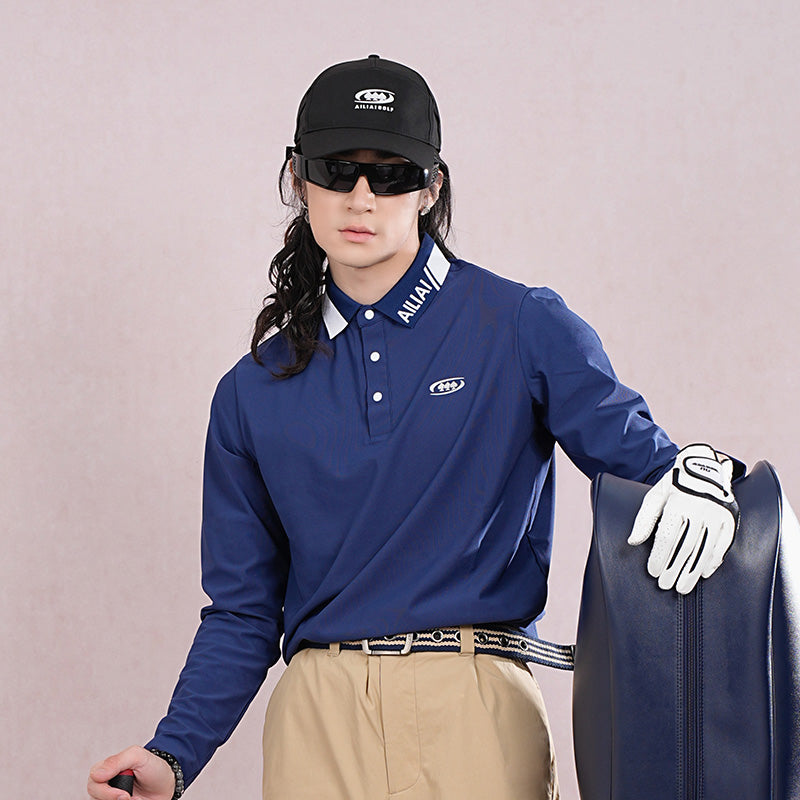 AILIAI GOLF Men's Long Sleeved Polo Shirt