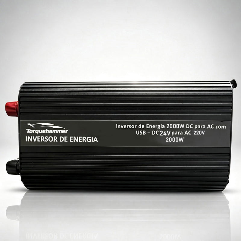 TORQUEHAMMER VPL-3653-8 2000W 超大功率车载电源逆变器 24V 转 220V 纯正弦波 双 USB 快充 3.4A 房车/卡车/工程机械/离网生活全能供电站 咖啡机/冰箱/洗衣机/搅拌机/电钻一机搞定