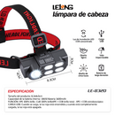 LELONG 五灯强光头戴式头灯 LE-8320 远近光双光源 USB 充电防水夜钓户外跑步头灯
