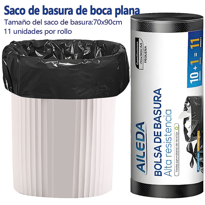 AILEDA 平口大号黑色加厚垃圾袋 70×90cm 商用家用 60L 大容量平底 PE 塑料袋 单卷 10只