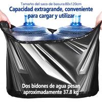 AILEDA 特大号平口加厚黑色垃圾袋 80×120cm 商用物业环卫 100L 大容量 PE 平口袋 单卷 10只