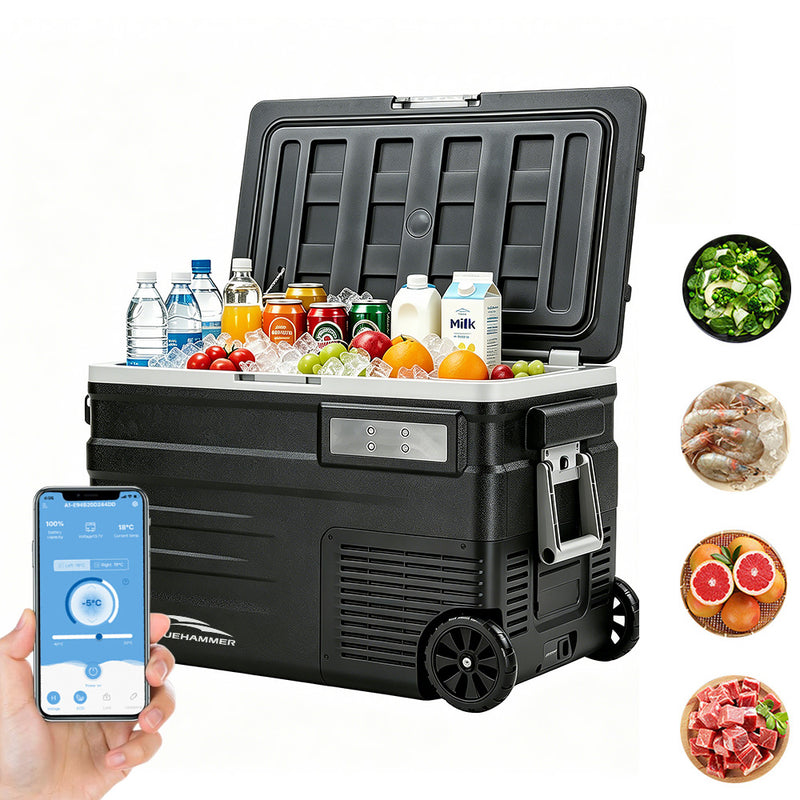 TORQUEHAMMER ZCAMP 46L 车载压缩机冰箱 -20℃~20℃ 手机APP智能控制 ECO/MAX双模式 15分钟急速制冷 可折叠手柄+滑轮 低噪音 车家两用 自驾露营钓鱼房车全场景适用