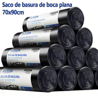 AILEDA 平口大号黑色加厚垃圾袋 70×90cm 商用家用 60L 大容量平底 PE 塑料袋 单卷 10只