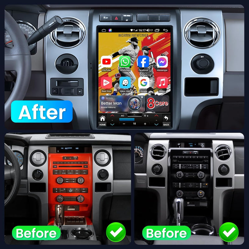 福特Ranger/F250 2011-2016专用9.7英寸安卓大屏车载导航一体机 VPL-2002 支持CarPlay/Android Auto 蓝牙GPS导航