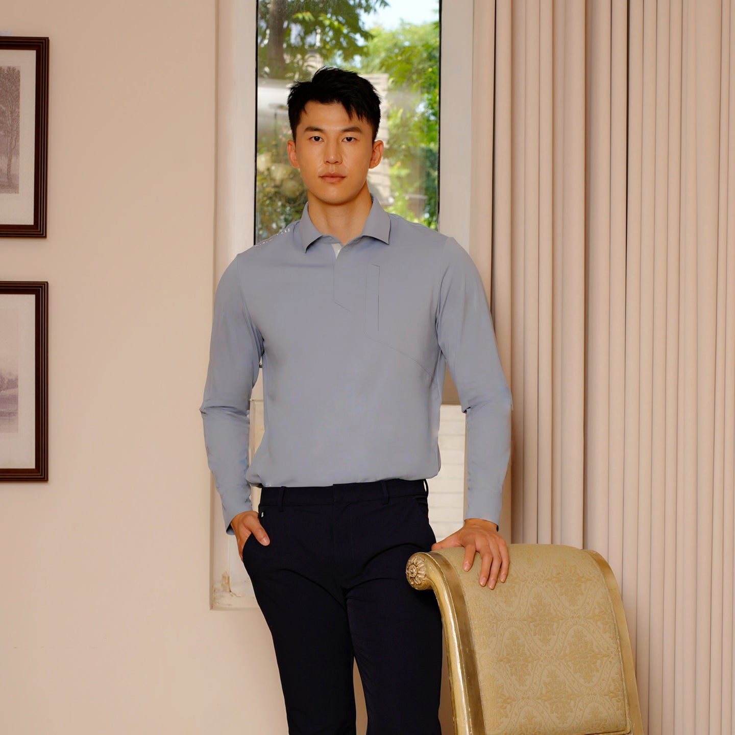 AILIAI GOLF 男士长袖POLO