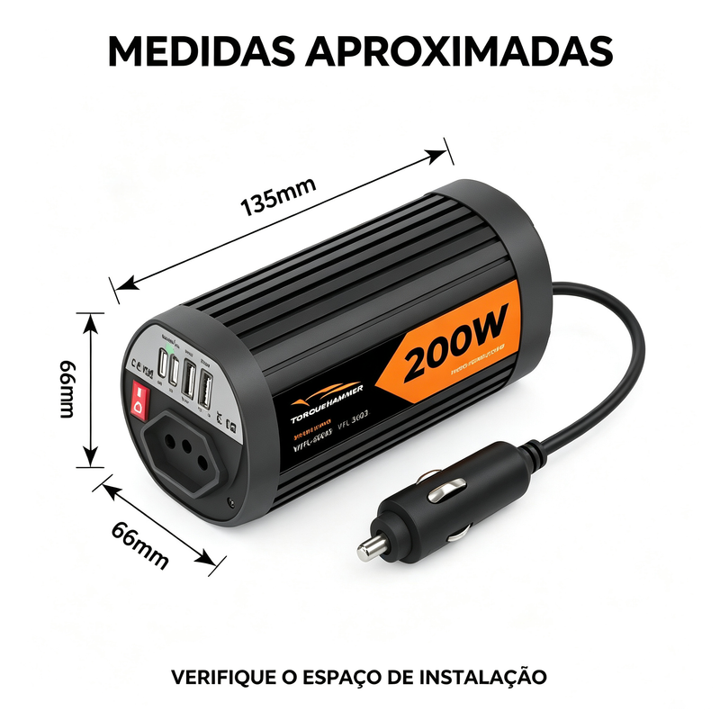 200W 车载逆变器 12V 转 AC220V 点烟器直插电源转换器 多口 USB-A/Type-C 25W 快充汽车逆变电源 VPL-3604