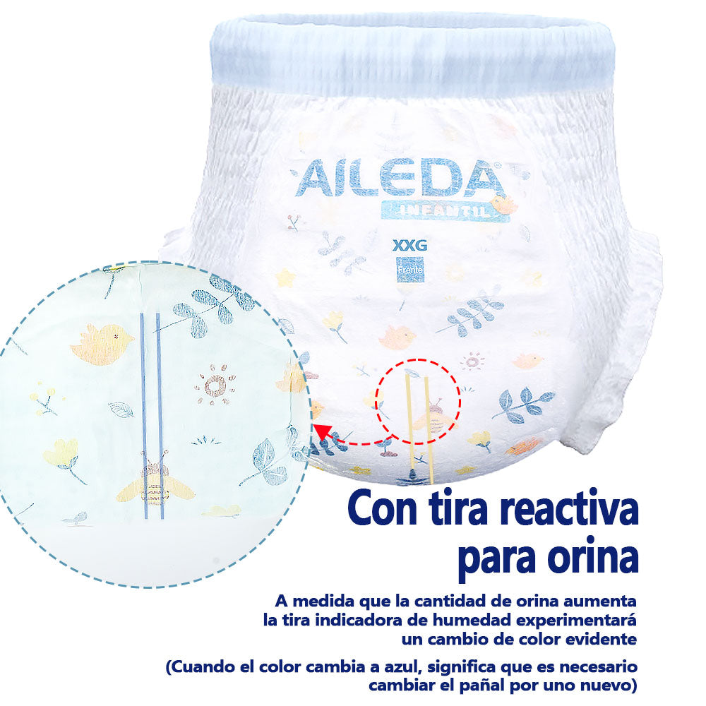AILEDA 婴幼儿超薄透气拉拉裤 XXG 码 14-17kg 学步宝宝一体式干爽尿不湿 整箱 88 片