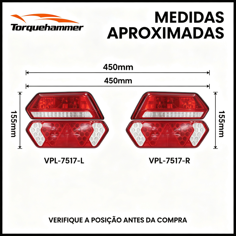 Torquehammer VPL-7517 12/24V LED 卡车侧组合灯（左/右）- 适配 DuC Wide 系列