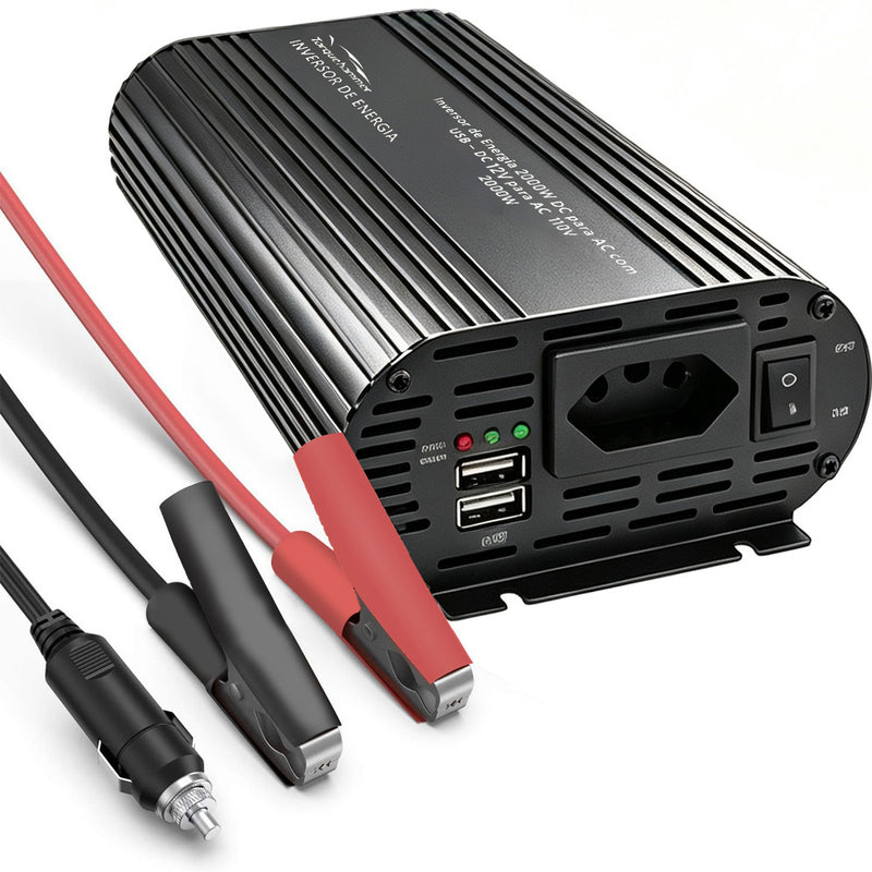TORQUEHAMMER VPL-3653-5 2000W 超大功率车载电源逆变器 12V 转 110V 纯正弦波 双 USB 快充 3.4A 房车/露营/离网生活/户外作业全能供电站 咖啡机/冰箱/洗衣机/搅拌机/电钻一机搞定