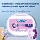 AILEDA 三腔双色香氛洗衣凝珠 百合小苍兰 3 合 1 除菌除螨留香洗衣珠 盒装 36 颗