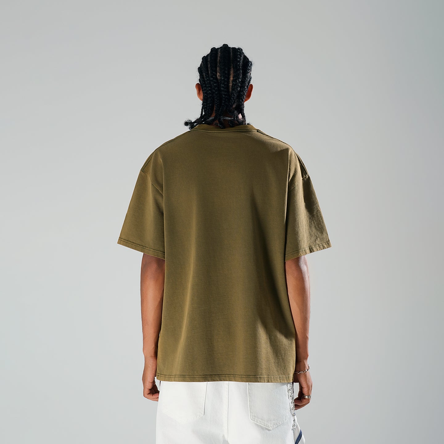 Solid Color Denim Pants