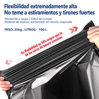 AILEDA 特大号平口加厚黑色垃圾袋 80×120cm 商用物业环卫 100L 大容量 PE 平口袋 单卷 10只