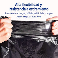AILEDA 平口大号黑色加厚垃圾袋 70×90cm 商用家用 60L 大容量平底 PE 塑料袋 单卷 10只