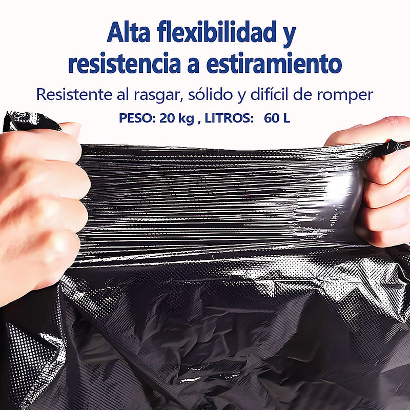 AILEDA 平口大号黑色加厚垃圾袋 70×90cm 商用家用 60L 大容量平底 PE 塑料袋 单卷 10只