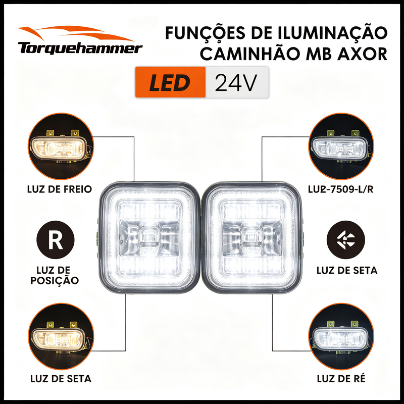 24V LED 奔驰 AXOR 卡车挂车尾灯 四合一多功能 IP65 防水货车拖车左右后尾灯总成 VPL-7509