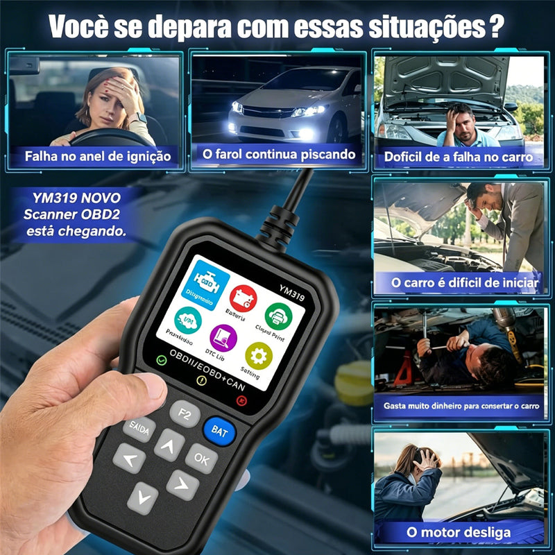 TORQUEHAMMER VPL-8201 OBD2 汽车故障诊断仪 2.4英寸 IPS 彩屏 读码清码 实时数据流 I/M 就绪检测 电池电压检测 支持 OBDII/EOBD/CAN 协议 1996 年后汽油车/柴油车通用 自助修车必备