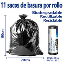 AILEDA 平口大号黑色加厚垃圾袋 70×90cm 商用家用 60L 大容量平底 PE 塑料袋 单卷 10只