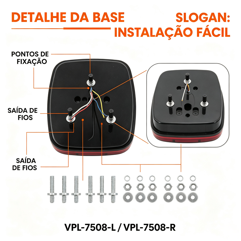 12V/24V通用LED卡车尾灯 IP65防水四功能一体Marmitão货车挂车刹车转向倒车示宽尾灯总成