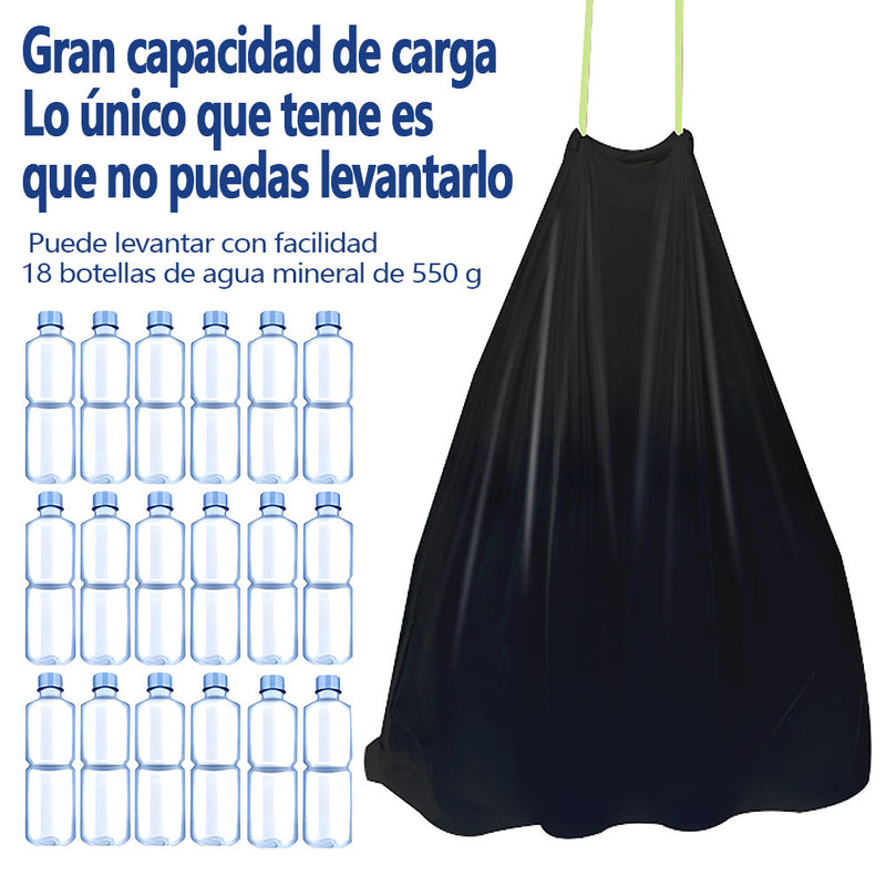 AILEDA 大号抽绳收口黑色垃圾袋 70×90cm 商用家用加厚防漏手提式 PE 塑料袋 单卷 10 只