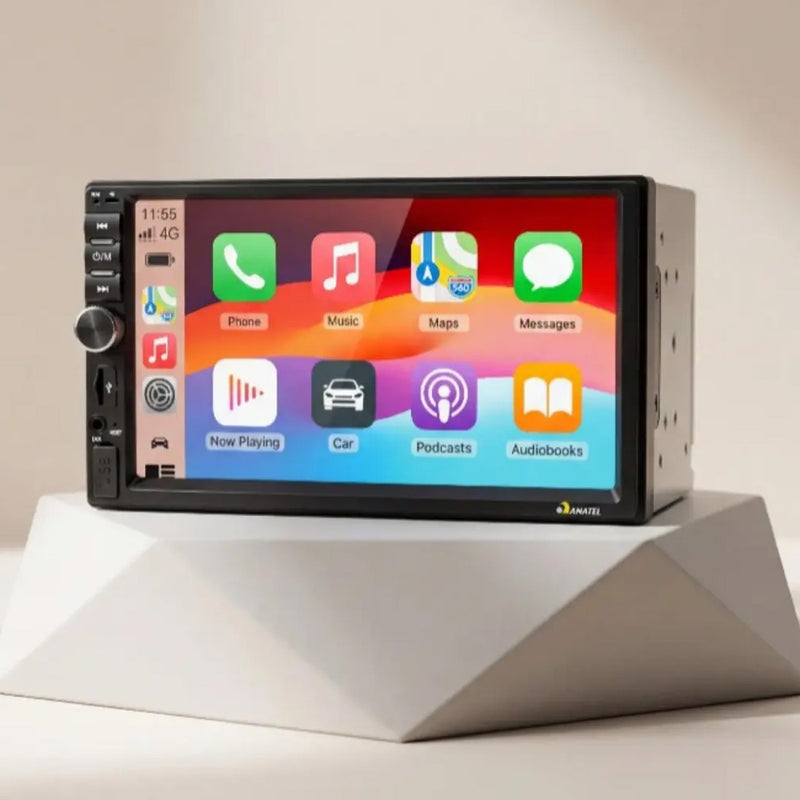 2DIN 标准车载多媒体播放器 VPL-1019 | 7 英寸 1024×600 高清触控屏，无线 CarPlay/Android Auto，蓝牙 FM，MirrorLink 手机镜像，ANATEL 认证