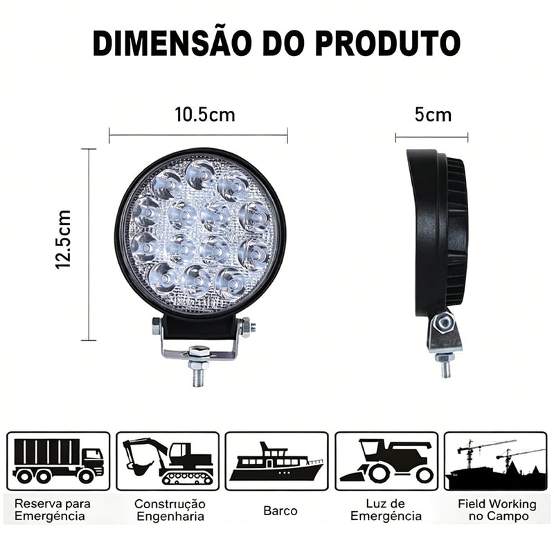 TORQUEHAMMER VPL-7318 2 件装 42W LED 辅助灯 5760LM 6000K 白光 IP67 防水防尘 10-60V 超宽电压 180° 可调角度 -40~+120℃ 极端耐温 越野/工程/船舶/应急救援/农场作业全能照明