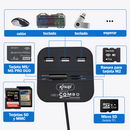 KNUP HB-T58 七合一 USB2.0 拓展 HUB 3 口 USB 分线器 + 四卡槽多功能读卡器一体扩展坞